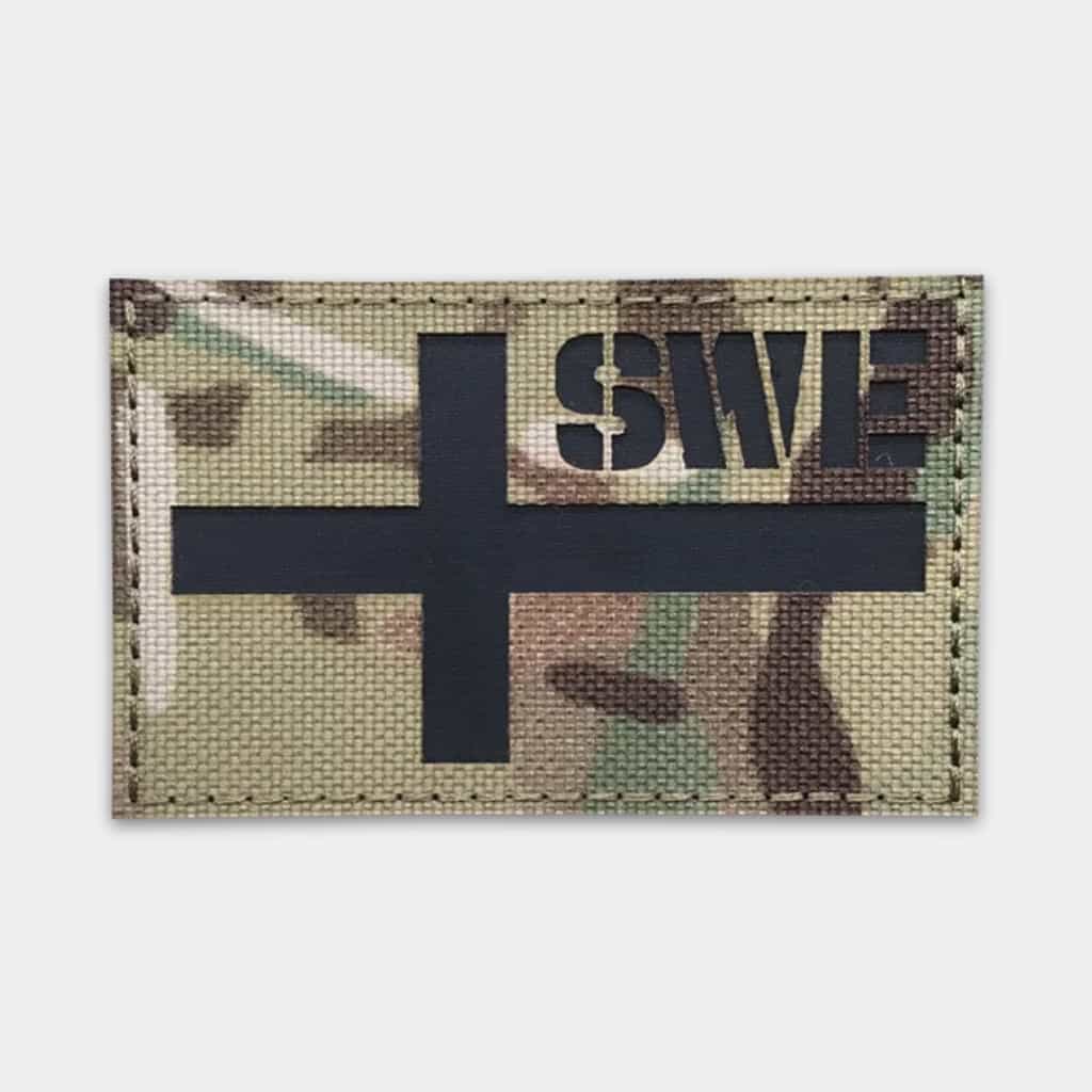 IR-enabled patch in military style with the Swedish flag